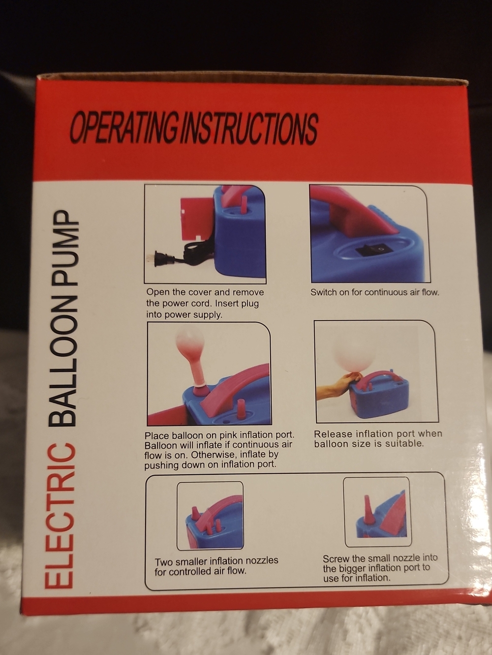Prextex Electric Balloon Pump - Blue and Pink - Picture 3 of 3